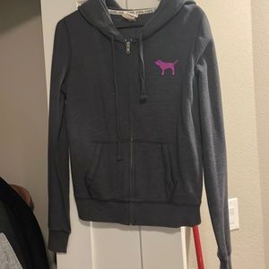 Gray zip up hoodie. Size small
